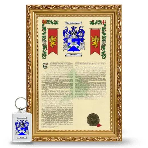 Mariton Framed Armorial History and Keychain - Gold