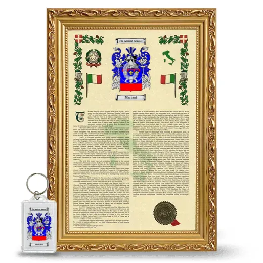 Martani Framed Armorial History and Keychain - Gold