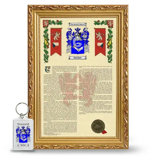 Martinec Framed Armorial History and Keychain - Gold