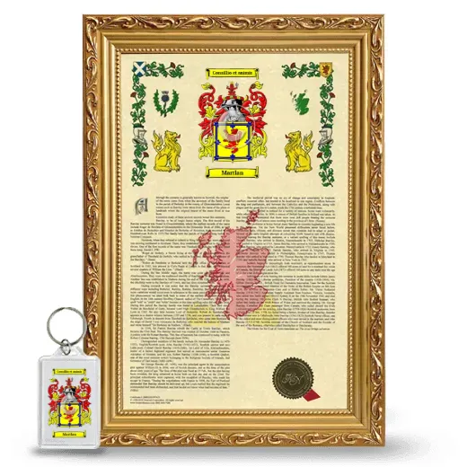 Martlan Framed Armorial History and Keychain - Gold