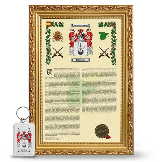 Matesanz Framed Armorial History and Keychain - Gold