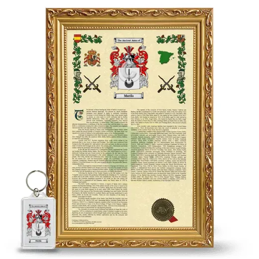 Matila Framed Armorial History and Keychain - Gold