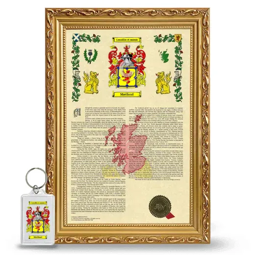 Matiland Framed Armorial History and Keychain - Gold