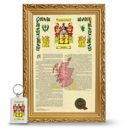 Matlane Framed Armorial History and Keychain - Gold