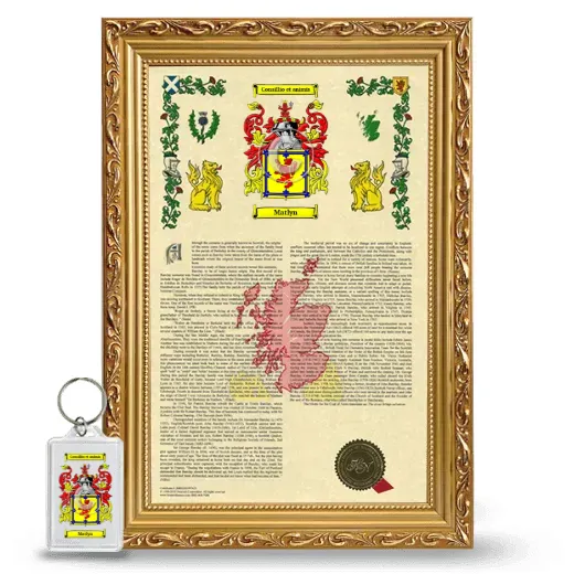 Matlyn Framed Armorial History and Keychain - Gold