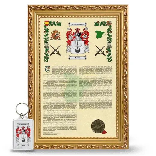 Matos Framed Armorial History and Keychain - Gold
