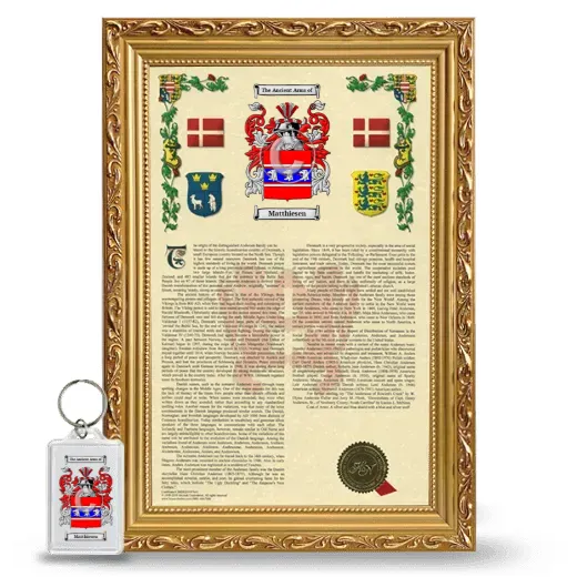 Matthiesen Framed Armorial History and Keychain - Gold