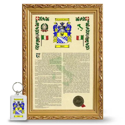 Matti Framed Armorial History and Keychain - Gold