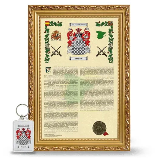 Mayoral Framed Armorial History and Keychain - Gold