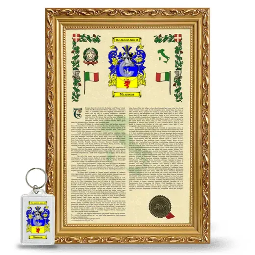 Mazzucca Framed Armorial History and Keychain - Gold