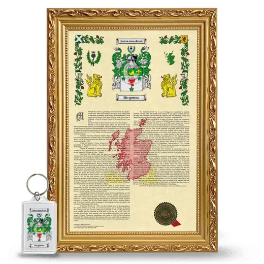 Mc-gowan Framed Armorial History and Keychain - Gold