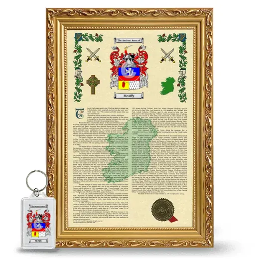 McAffy Framed Armorial History and Keychain - Gold