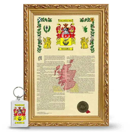 McCandless Framed Armorial History and Keychain - Gold