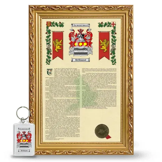 McClemynd Framed Armorial History and Keychain - Gold