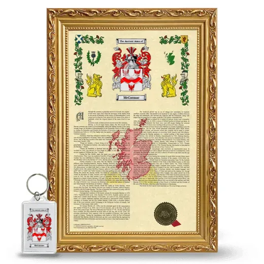 McCormac Framed Armorial History and Keychain - Gold