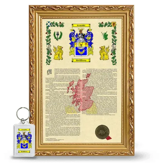 McGillivray Framed Armorial History and Keychain - Gold