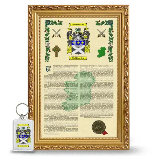 McGilpatrick Framed Armorial History and Keychain - Gold