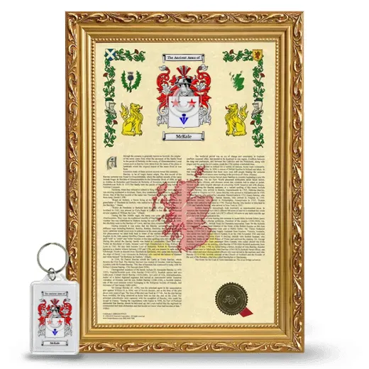 McKale Framed Armorial History and Keychain - Gold
