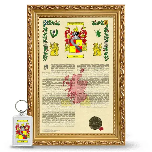 McUre Framed Armorial History and Keychain - Gold