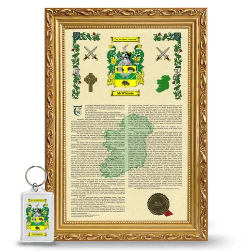 McWhinnie Framed Armorial History and Keychain - Gold