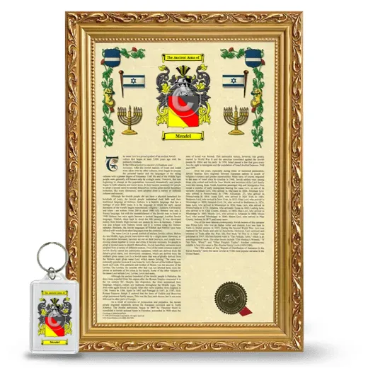 Mendel Framed Armorial History and Keychain - Gold