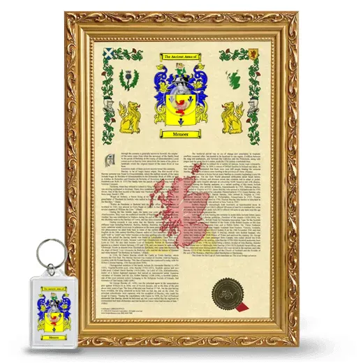 Meneer Framed Armorial History and Keychain - Gold