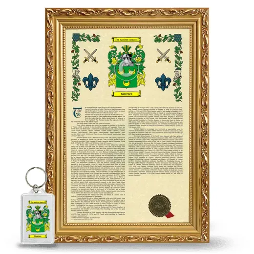 Merciez Framed Armorial History and Keychain - Gold