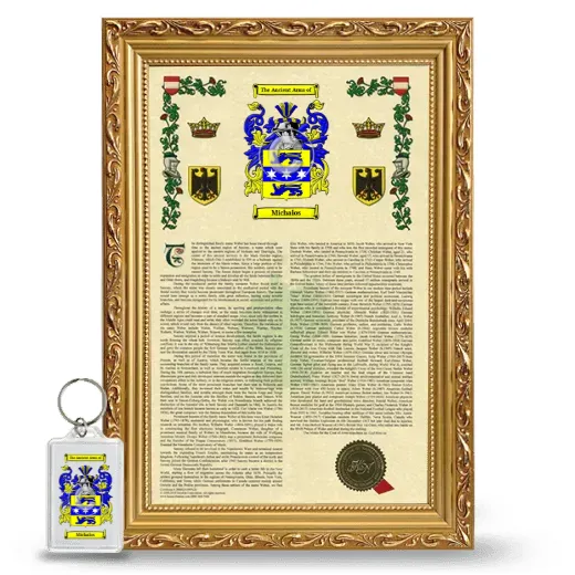 Michalos Framed Armorial History and Keychain - Gold