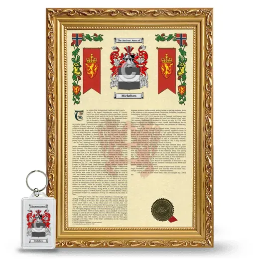 Michelsen Framed Armorial History and Keychain - Gold