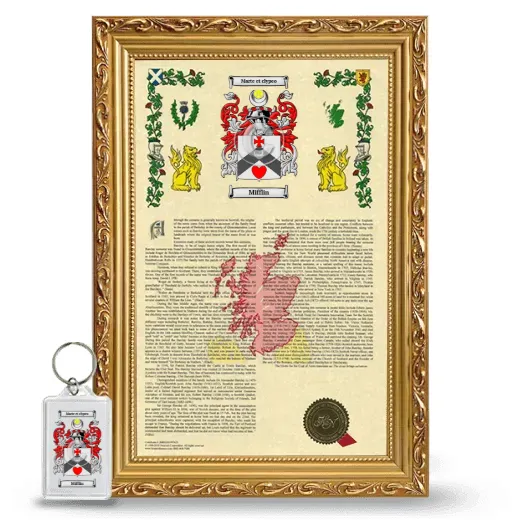 Mifflin Framed Armorial History and Keychain - Gold