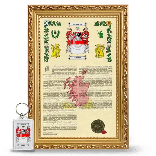 Minkly Framed Armorial History and Keychain - Gold
