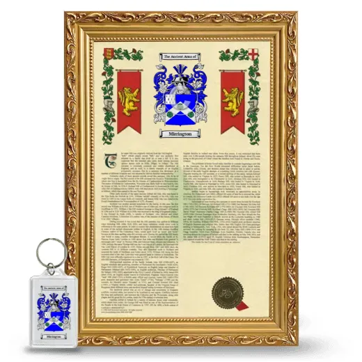 Mirrington Framed Armorial History and Keychain - Gold