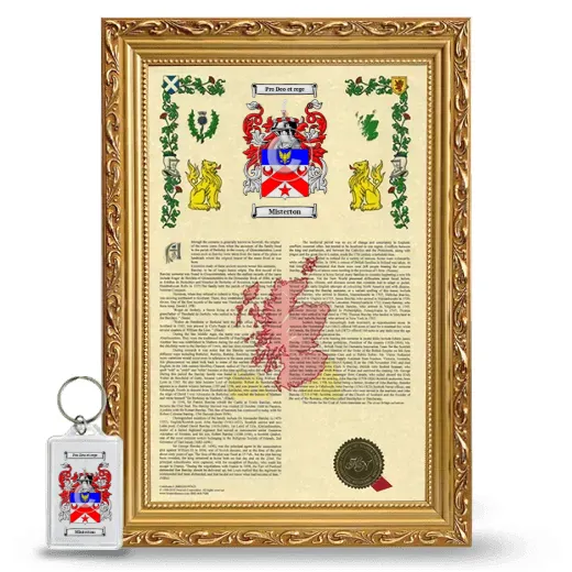 Misterton Framed Armorial History and Keychain - Gold