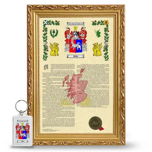 Mobs Framed Armorial History and Keychain - Gold