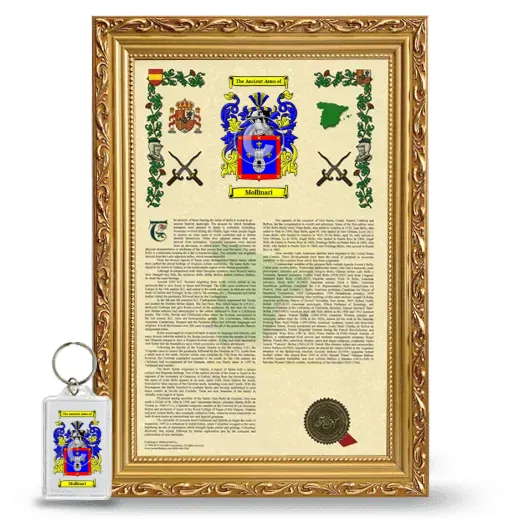 Mollinari Framed Armorial History and Keychain - Gold