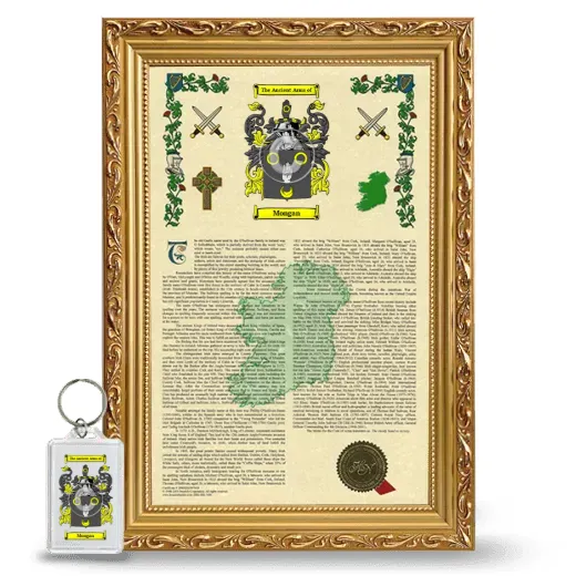 Mongan Framed Armorial History and Keychain - Gold
