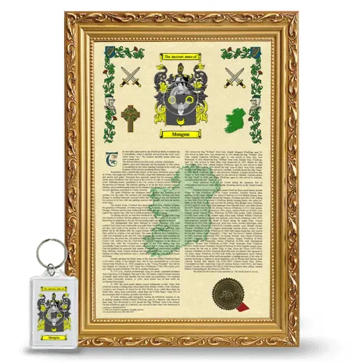 Mongun Framed Armorial History and Keychain - Gold
