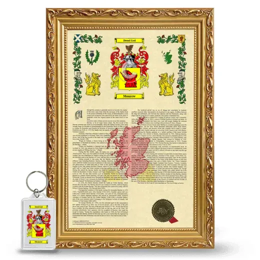 Monrow Framed Armorial History and Keychain - Gold