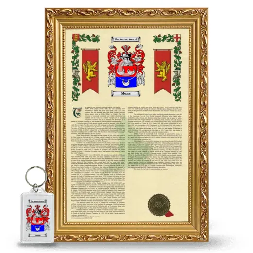 Moons Framed Armorial History and Keychain - Gold