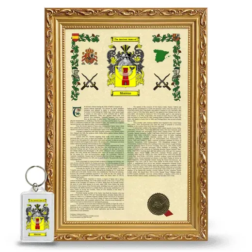 Moreno Framed Armorial History and Keychain - Gold