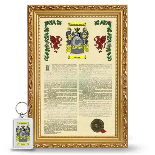 Morige Framed Armorial History and Keychain - Gold