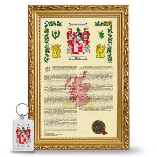 Morlay Framed Armorial History and Keychain - Gold