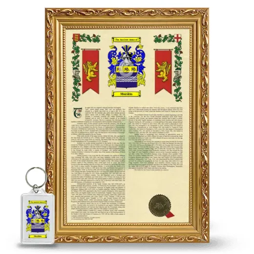 Morskin Framed Armorial History and Keychain - Gold