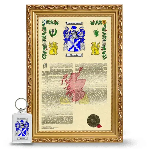 Morwake Framed Armorial History and Keychain - Gold