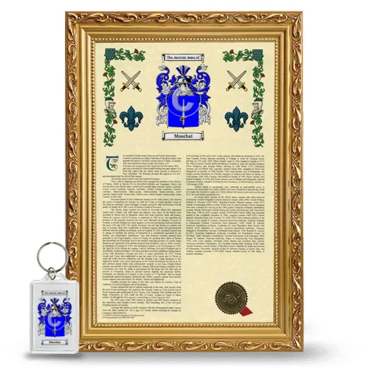 Mouchai Framed Armorial History and Keychain - Gold