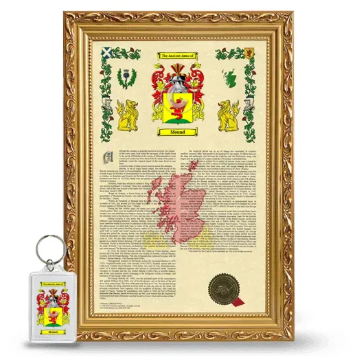 Mound Framed Armorial History and Keychain - Gold