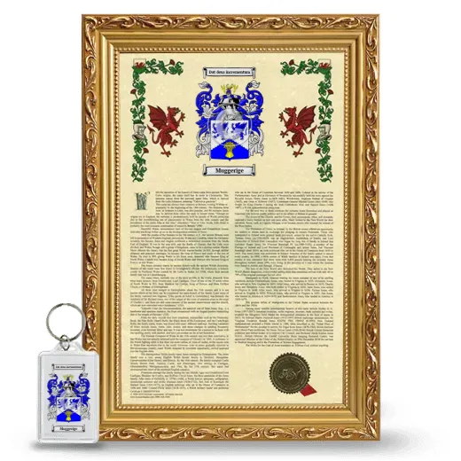 Muggerige Framed Armorial History and Keychain - Gold