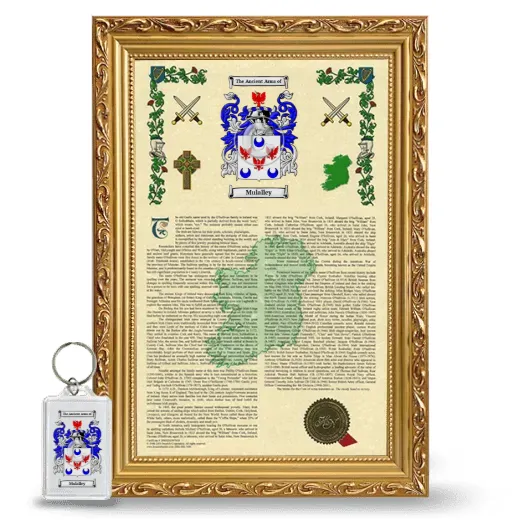 Mulalley Framed Armorial History and Keychain - Gold