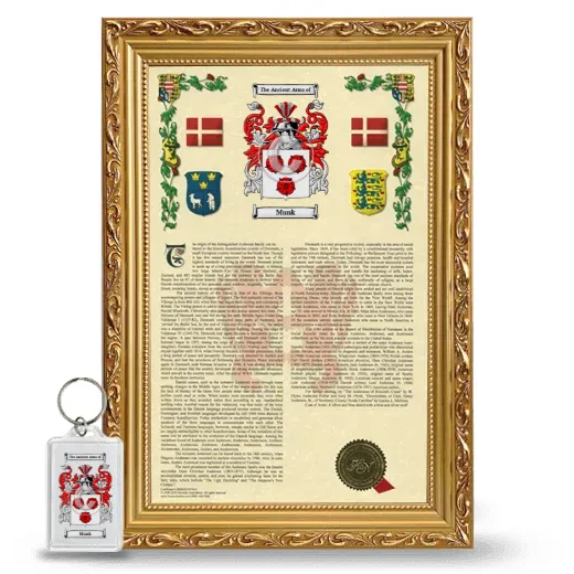 Munk Framed Armorial History and Keychain - Gold