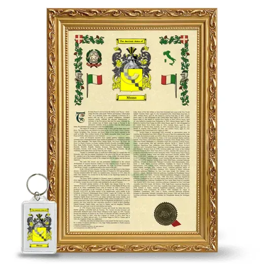 Musso Framed Armorial History and Keychain - Gold